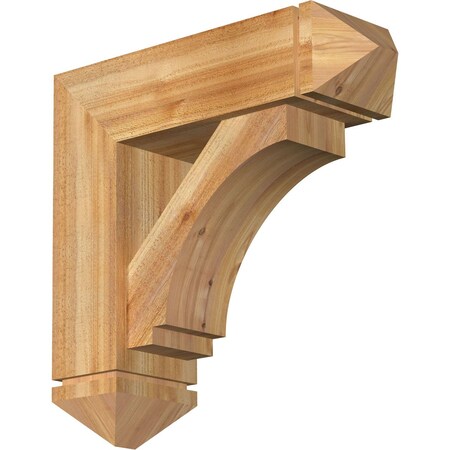 Imperial Arts And Crafts Rough Sawn Bracket W/ Offset Brace, Western Red Cedar, 8W X 26D X 26H